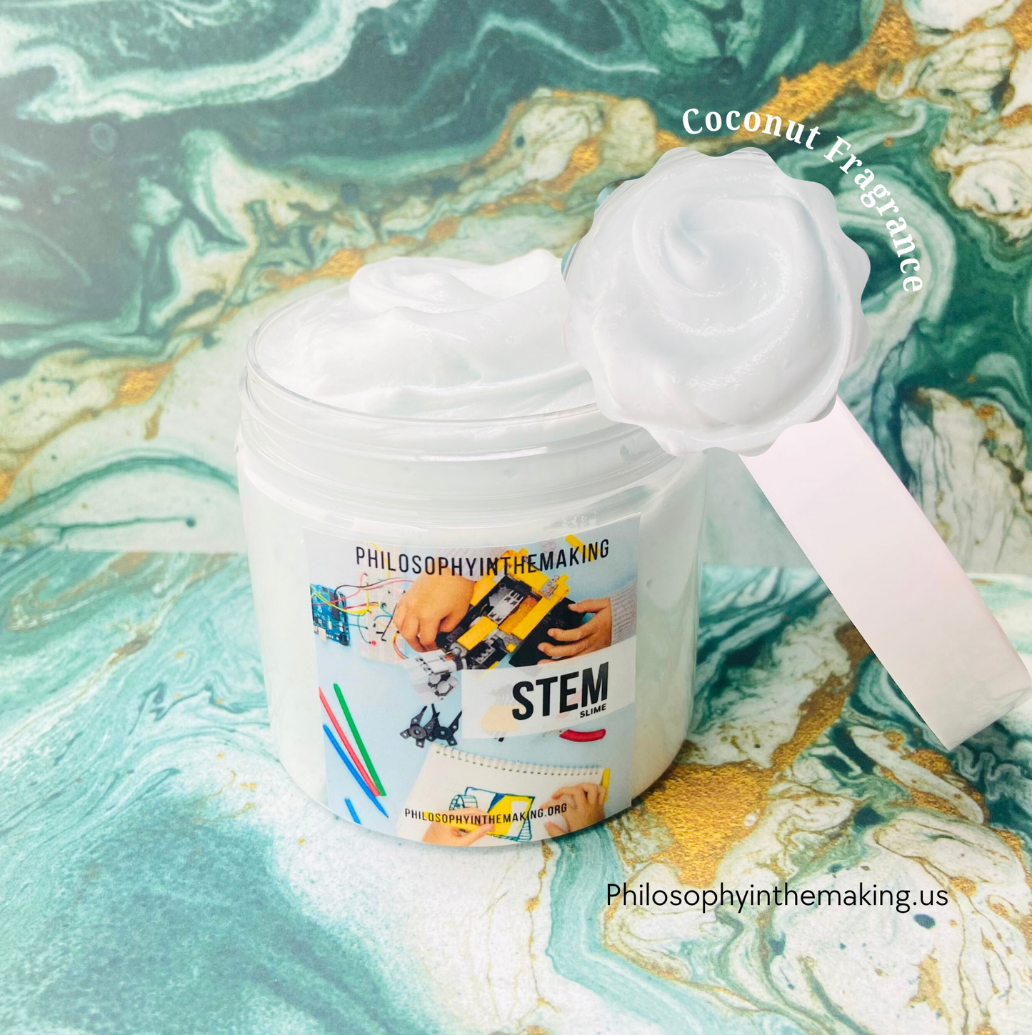 Coconut STEM Cloud Slime, Aromatherapy Slime,Therapy, Stress Toy, STEM slime, Educational Slime